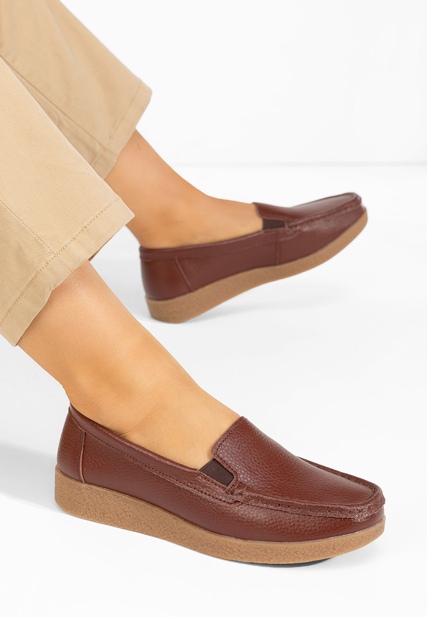 Hnedé mokasíny dámské kožené Nerida