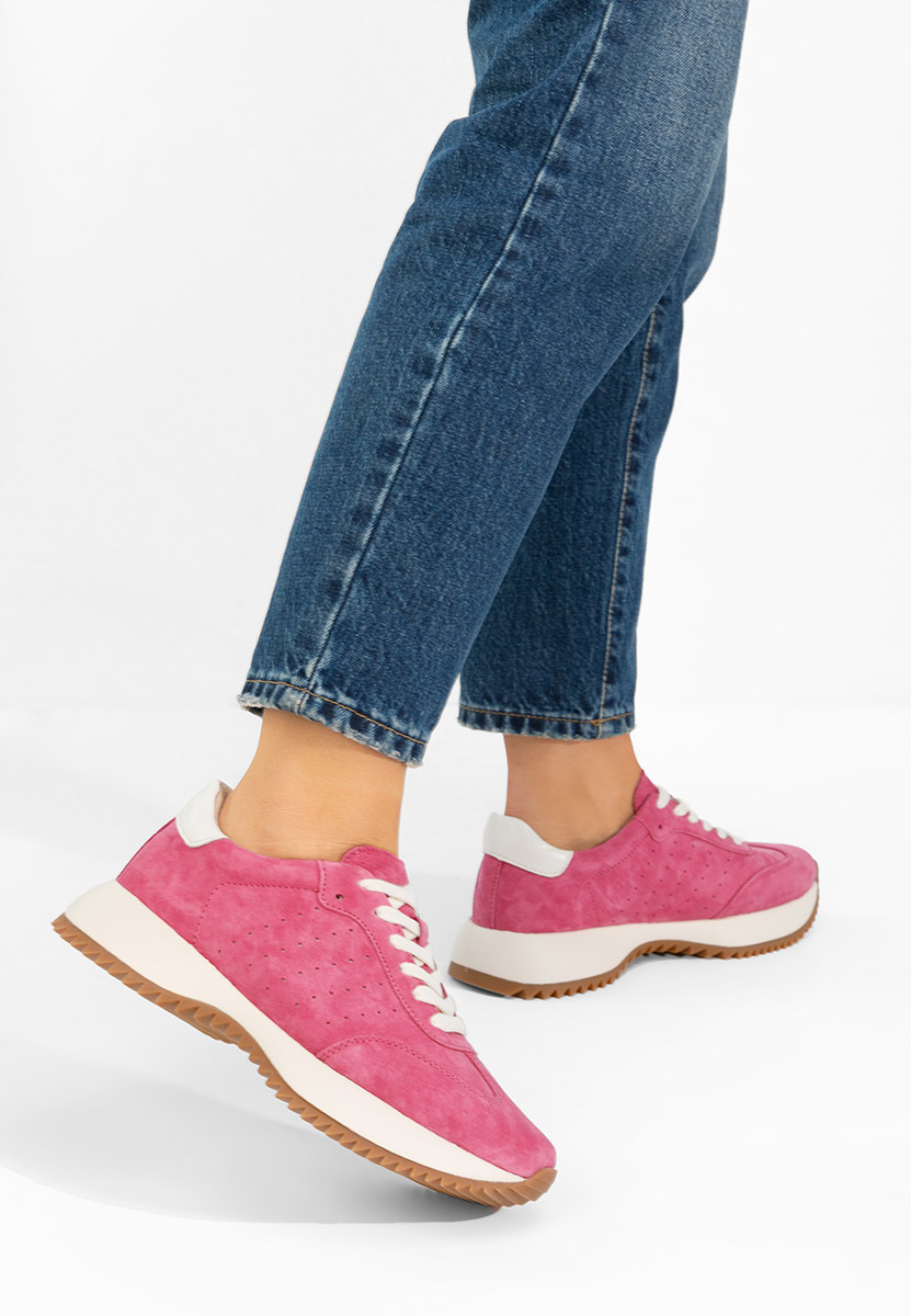 Fuchsiové kožené dámské sneakersy Yasminia