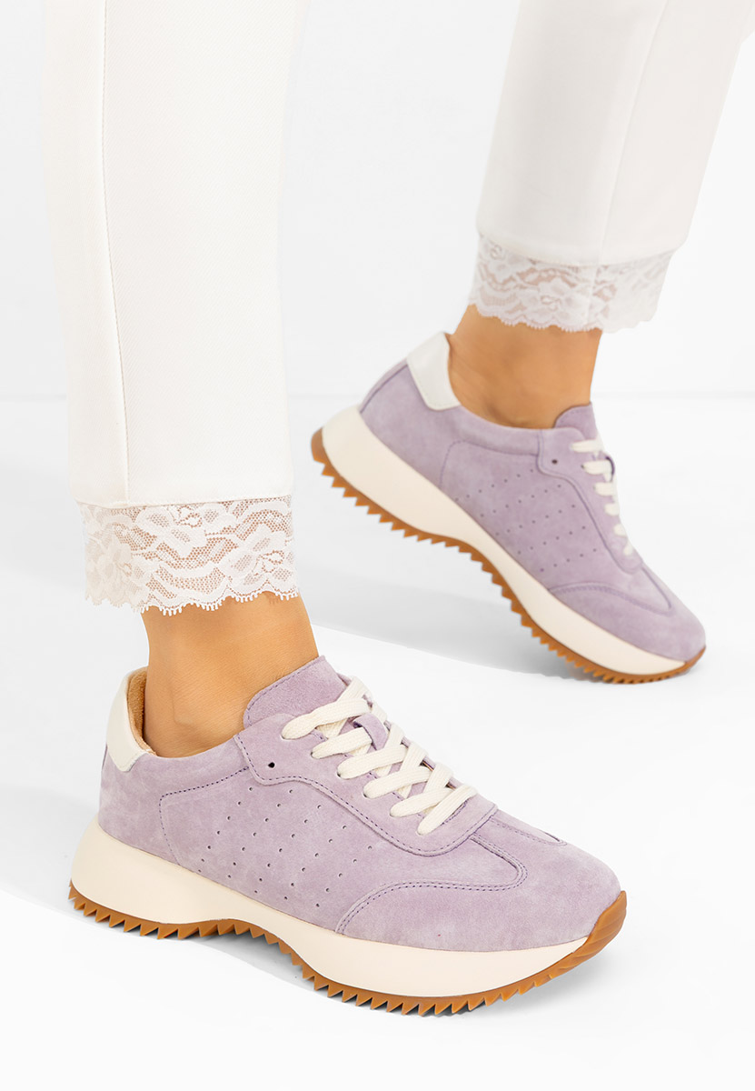 Fialové kožené dámské sneakersy Yasminia