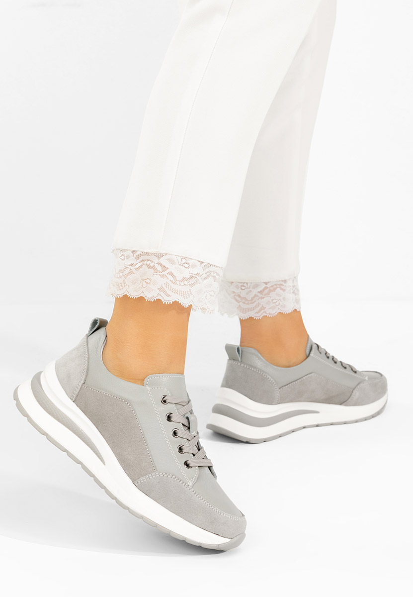 Šedé dámské tenisky na klínku Janelia