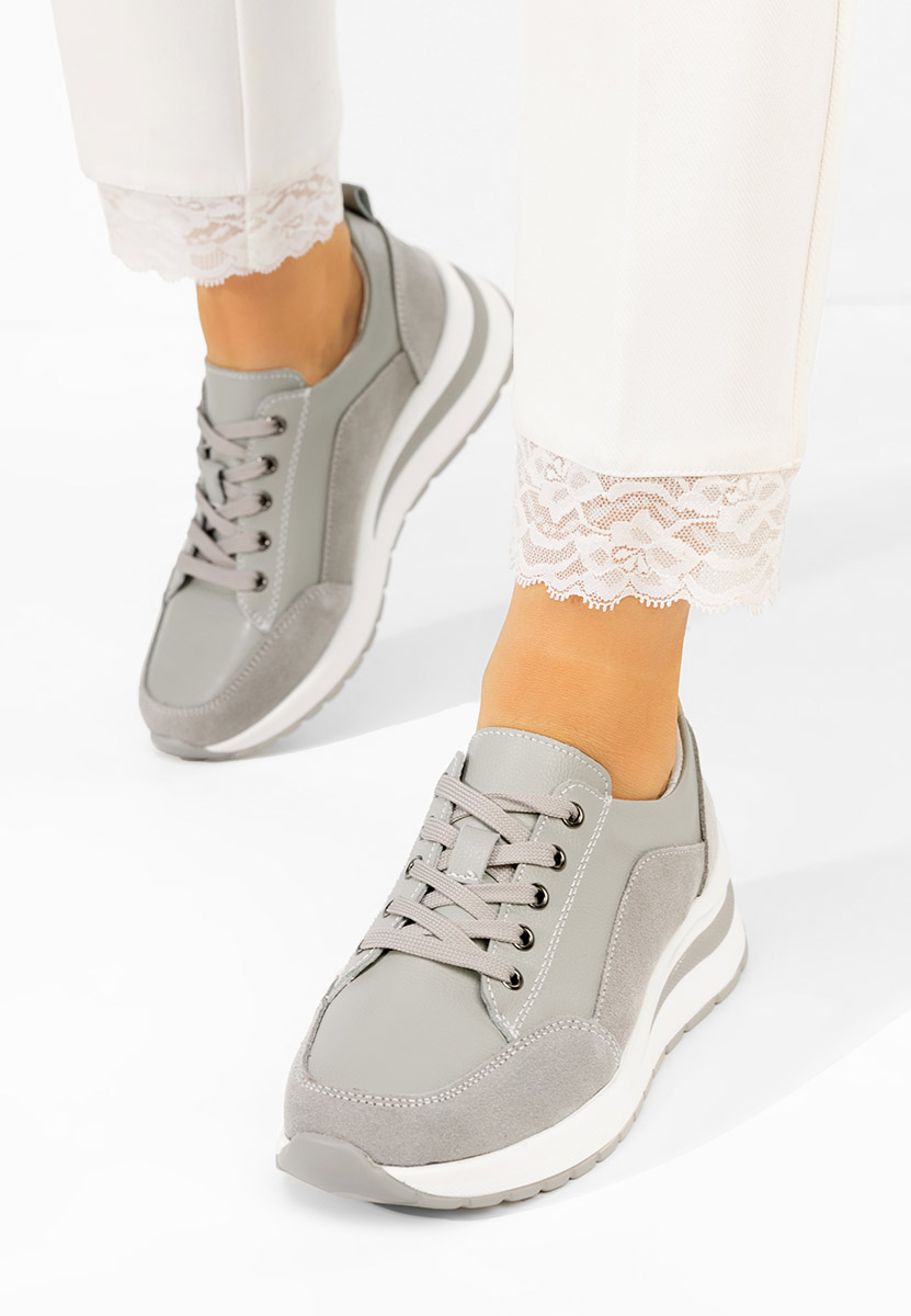 Šedé dámské tenisky na klínku Janelia