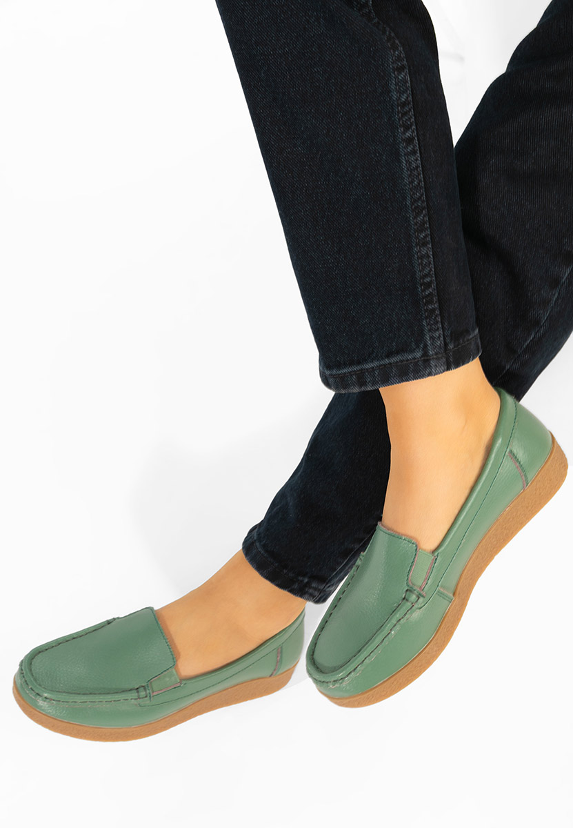 Zelené mokasíny dámské kožené Nerida