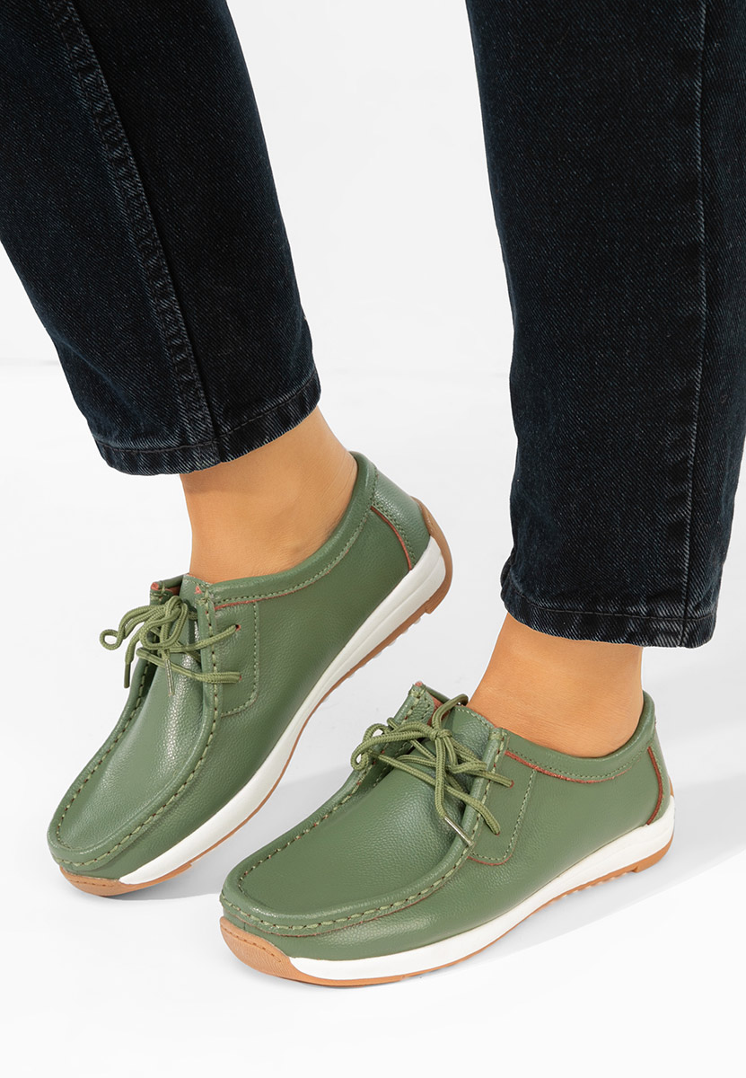 Zelené mokasíny dámské kožené Solenia