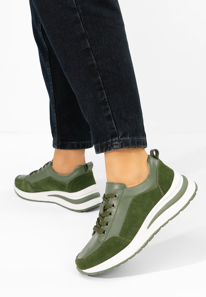 Zelené dámské tenisky na klínku Janelia