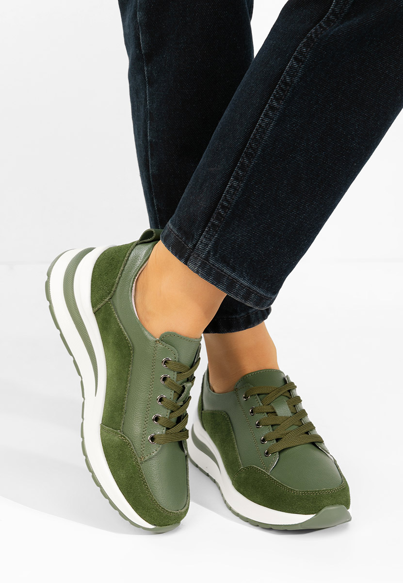 Zelené dámské tenisky na klínku Janelia