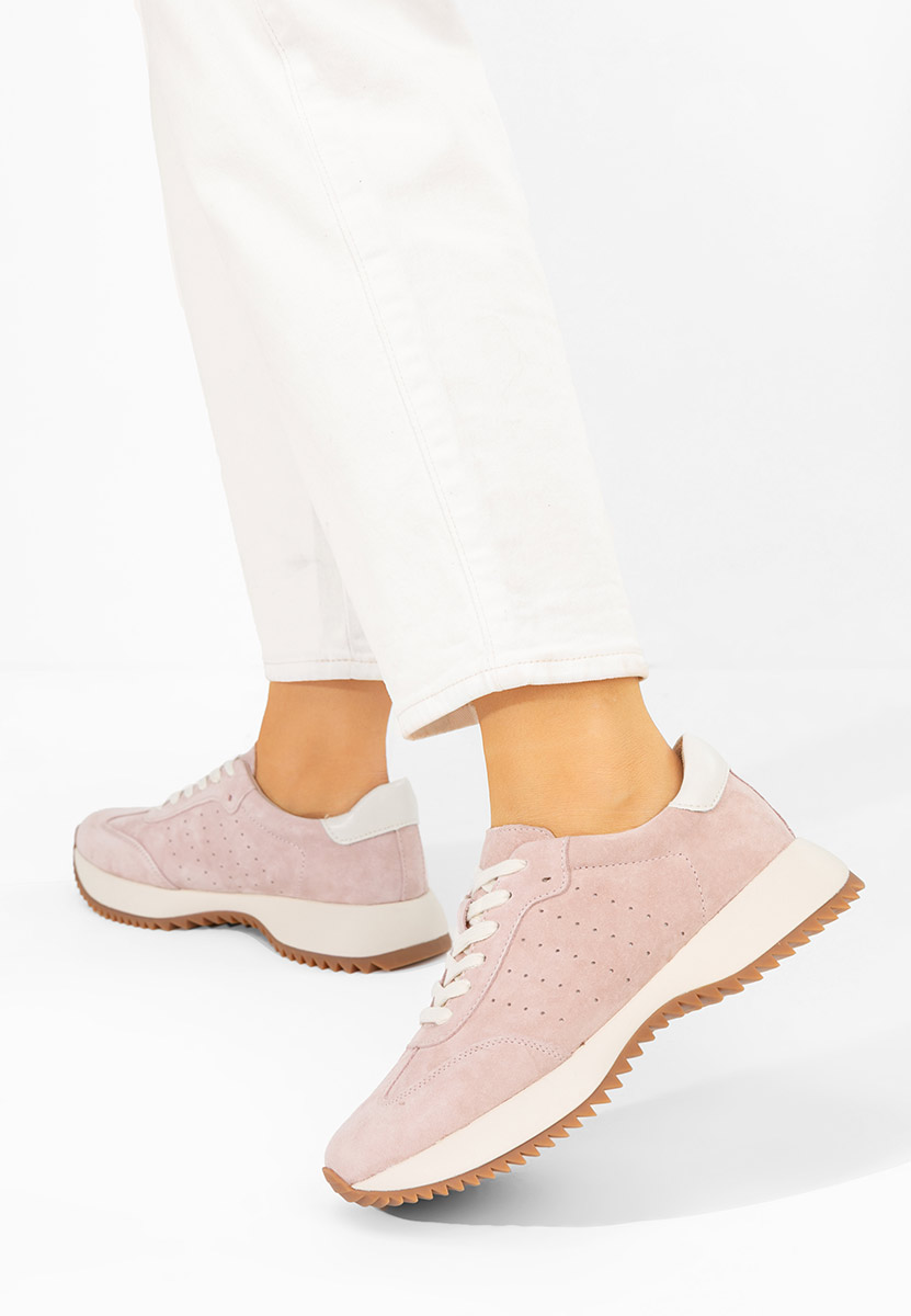 Ružové kožené dámské sneakersy Yasminia