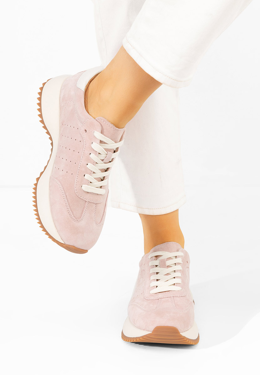 Ružové kožené dámské sneakersy Yasminia