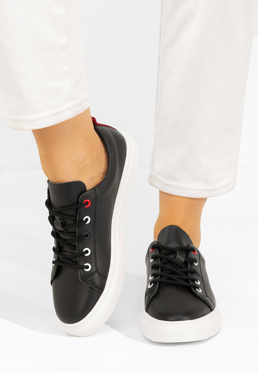 Černé kožené polobotky Cataleia