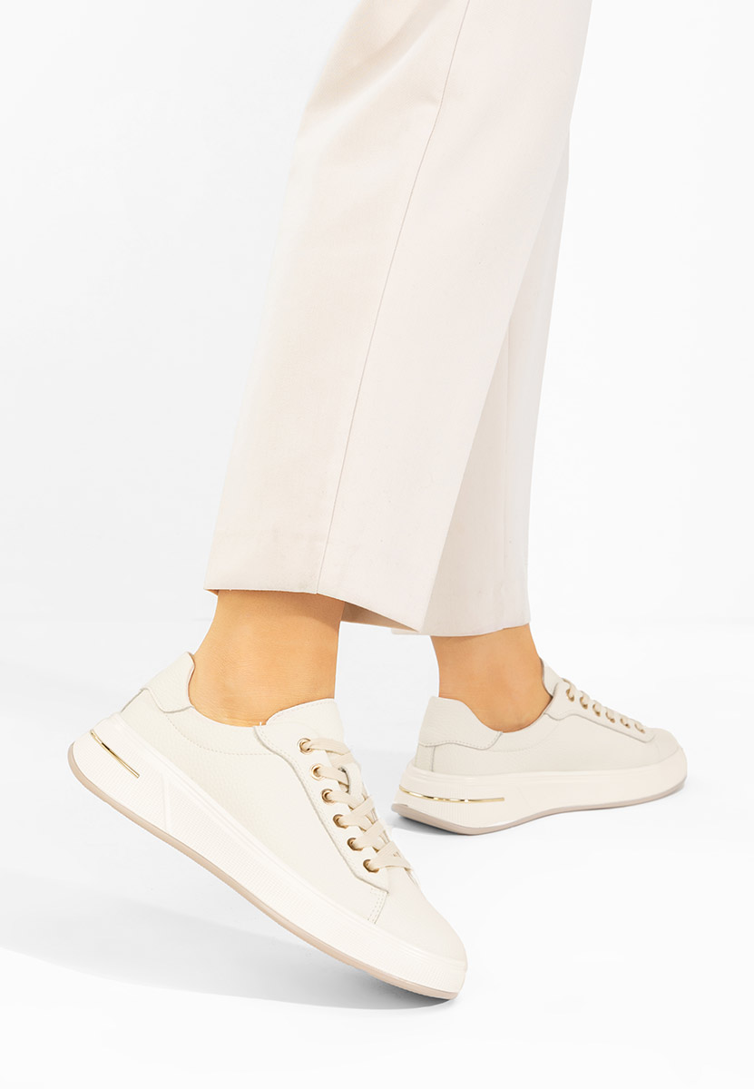Béžové kožené dámské sneakersy Issabel