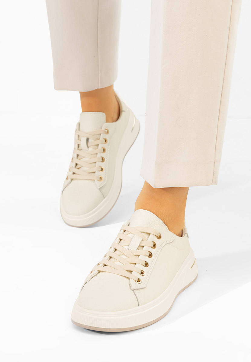 Béžové kožené dámské sneakersy Issabel