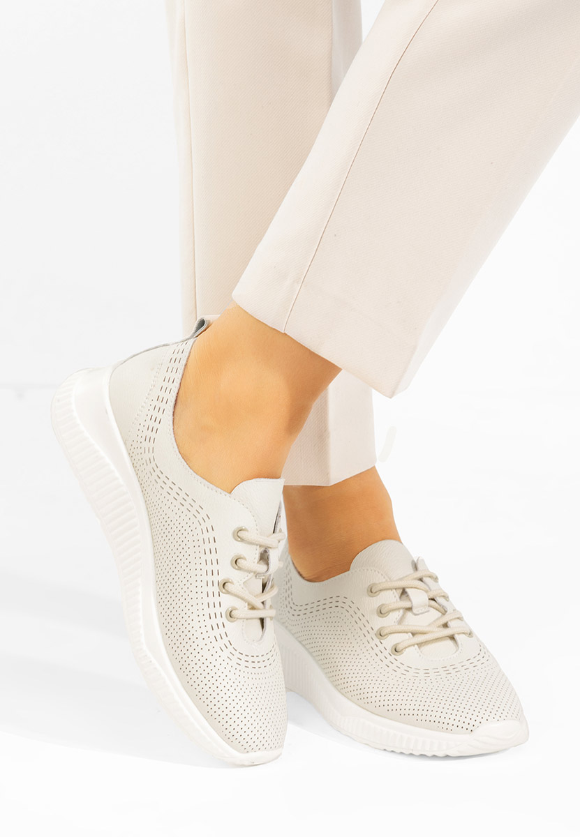 Béžové kožené polobotky Lafora