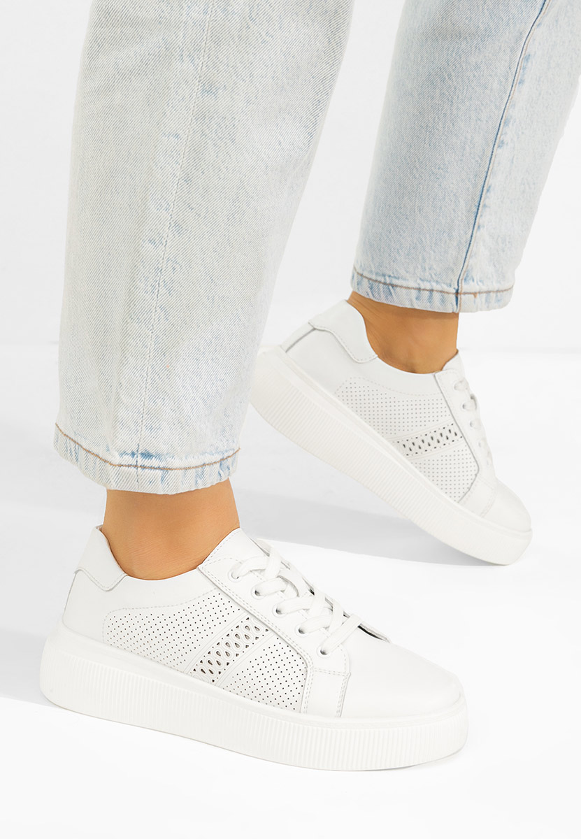 Bílé kožené dámské sneakersy Ofilia