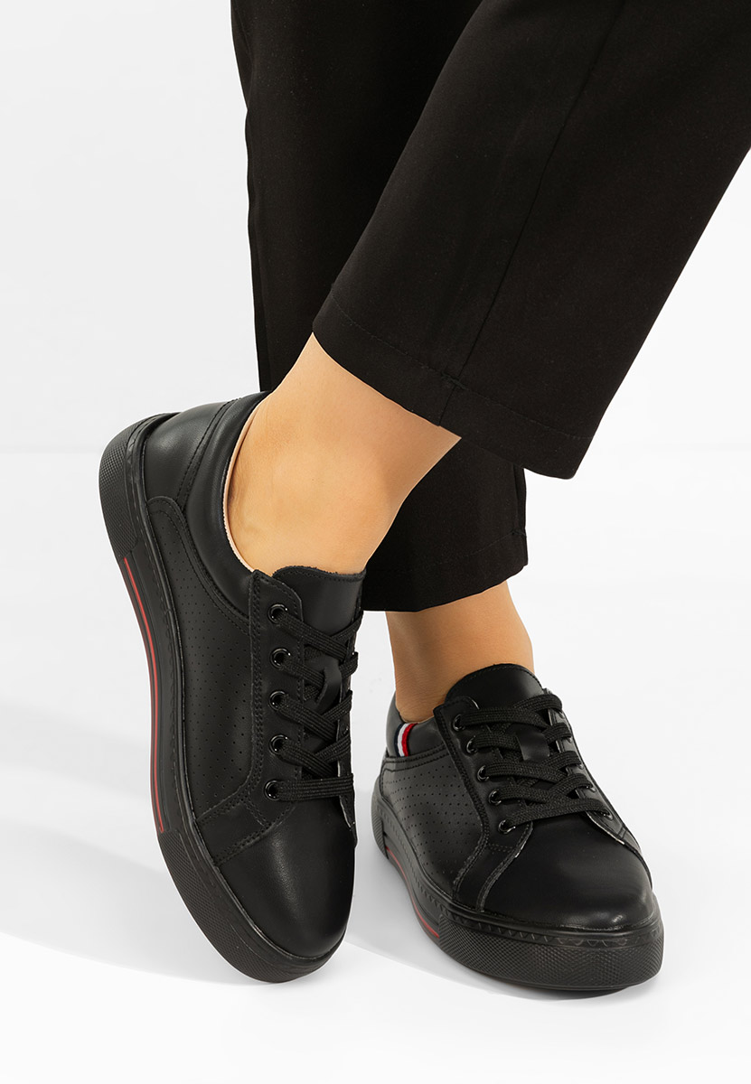 Černé kožené dámské sneakersy Timina