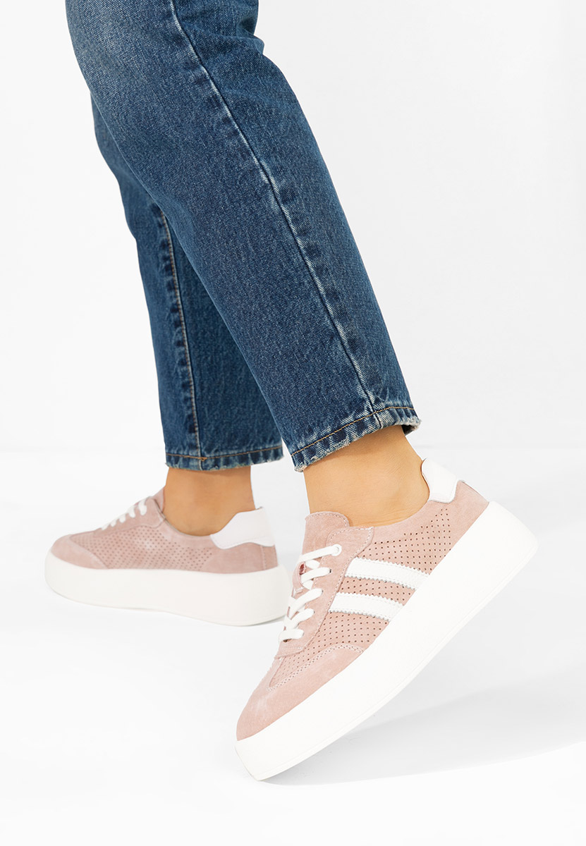 Ružové kožené dámské sneakersy Jiustina