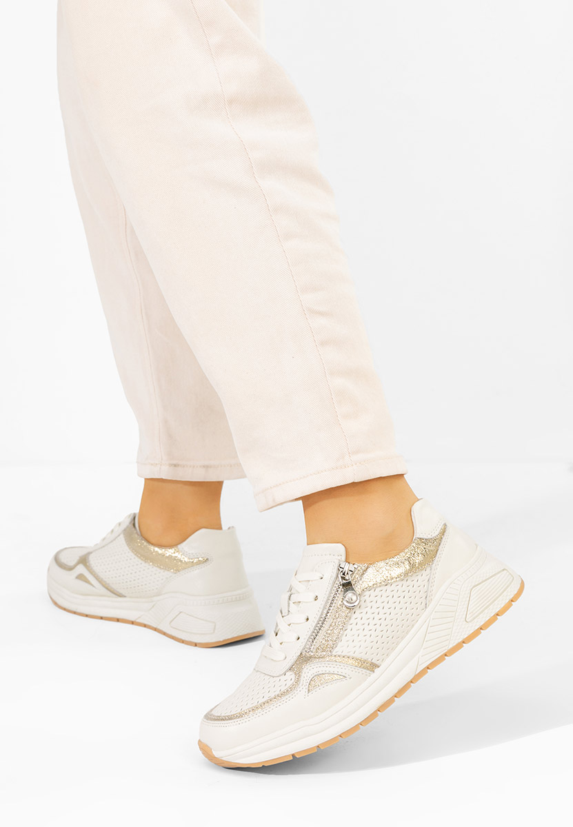 Béžové kožené dámské sneakersy Penelopia