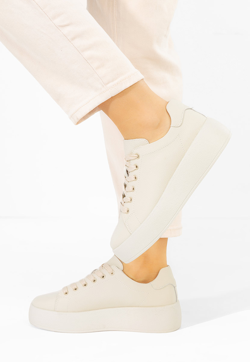 Béžové kožené dámské sneakersy Calypso