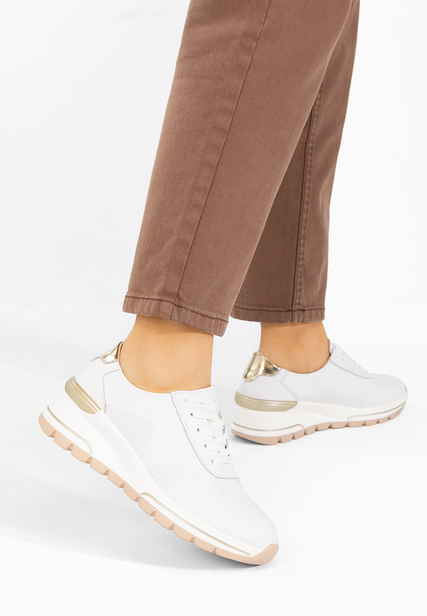 Bílé kožené dámské sneakersy Thanh