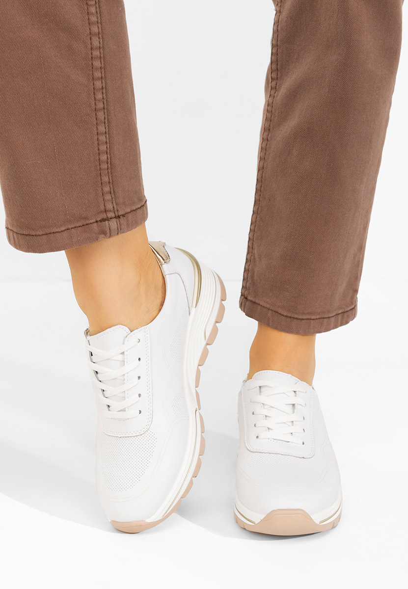 Bílé kožené dámské sneakersy Thanh