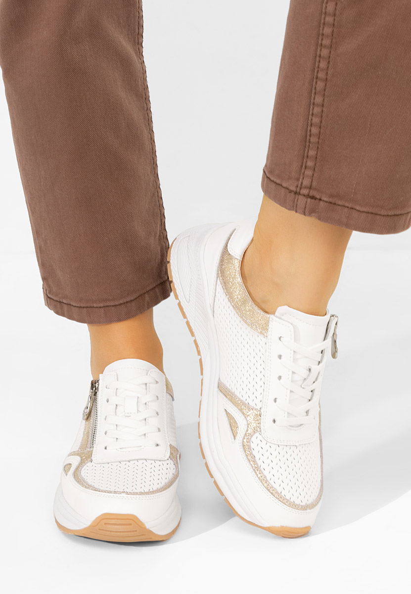 Bílé kožené dámské sneakersy Penelopia