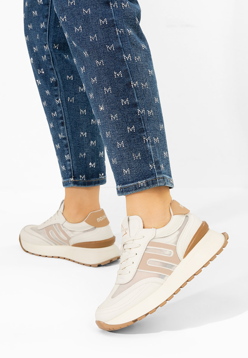 Béžové kožené dámské sneakersy Vladia