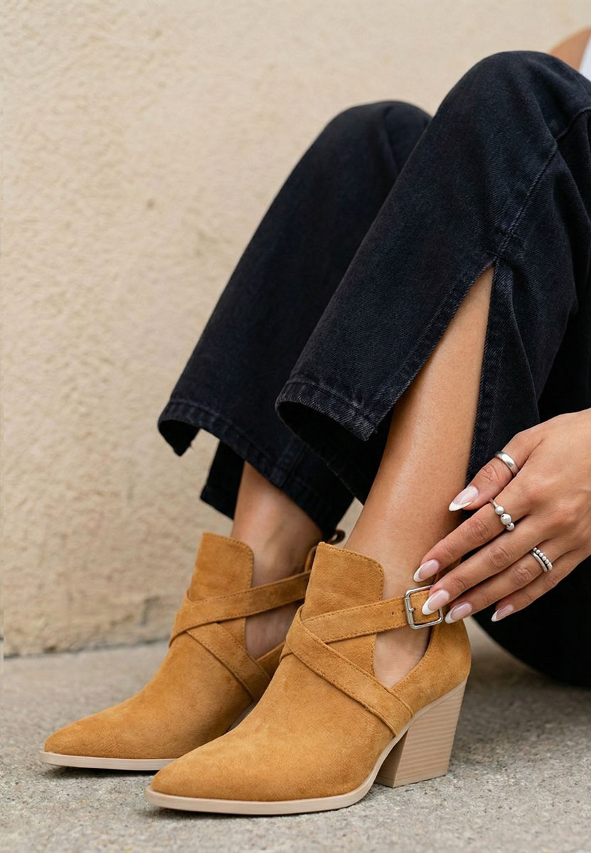 Camelové letne cizmy dierkovane Rayana