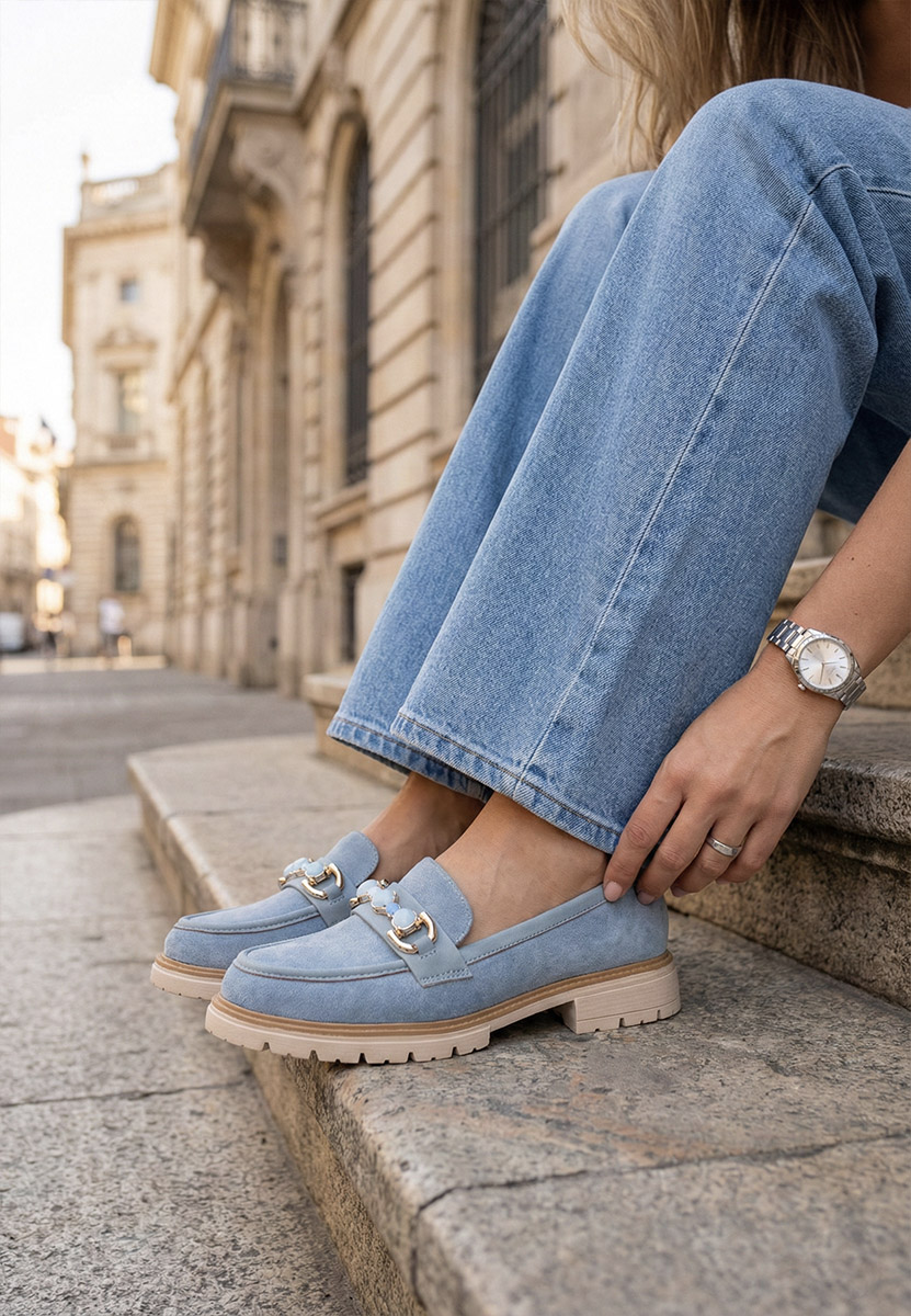 Modré dámské mokasíny Amberlin