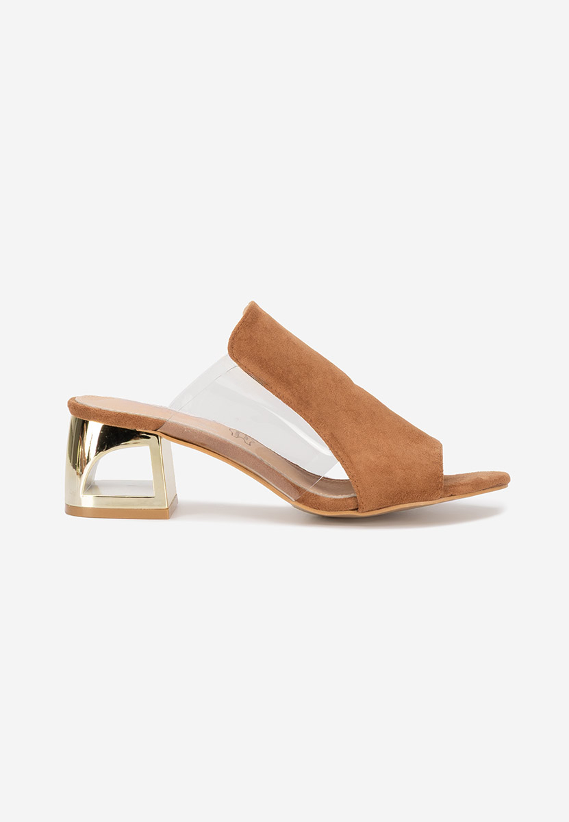 Hnedé pantofle na podpatku Floriana V2