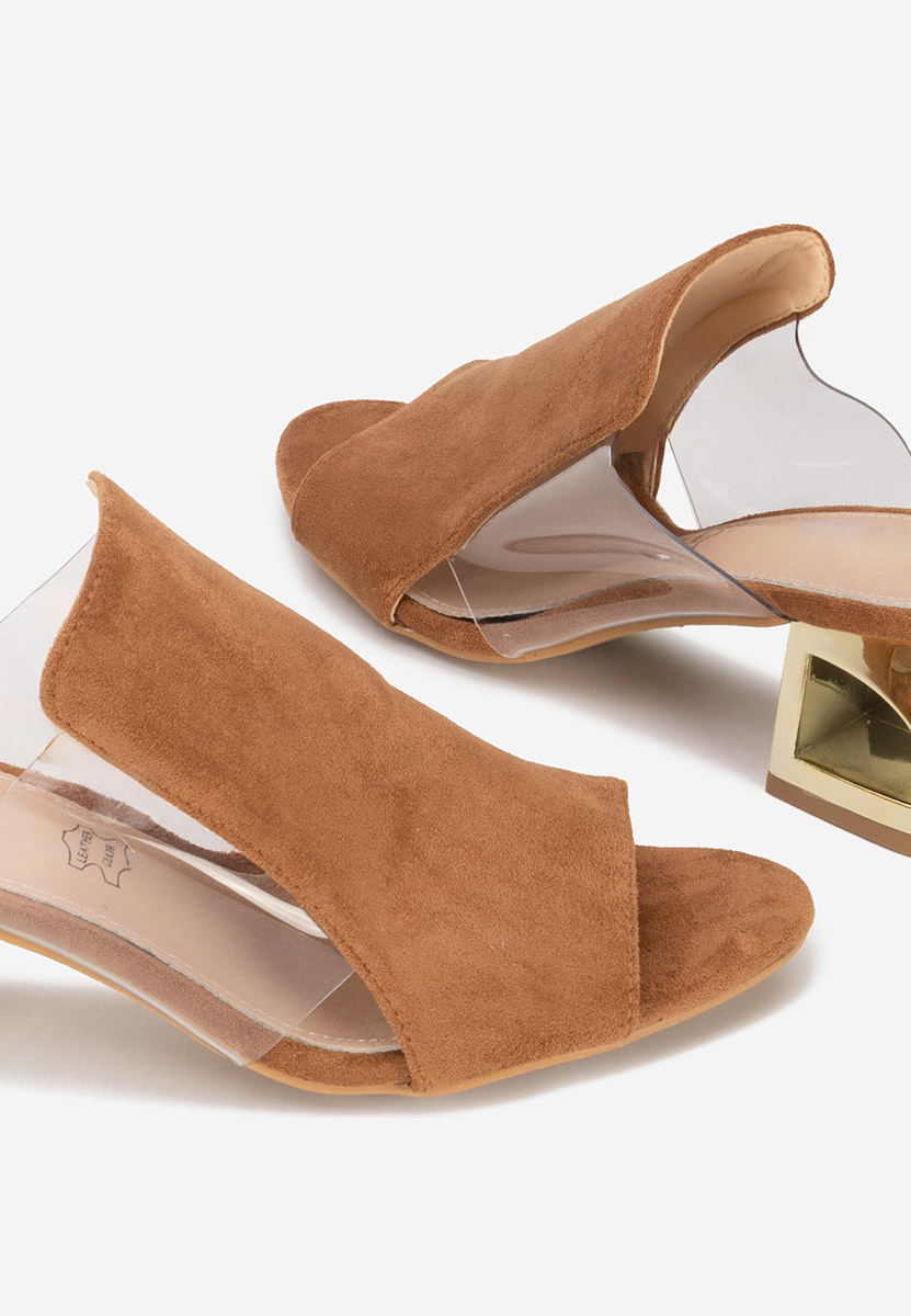 Hnedé pantofle na podpatku Floriana V2