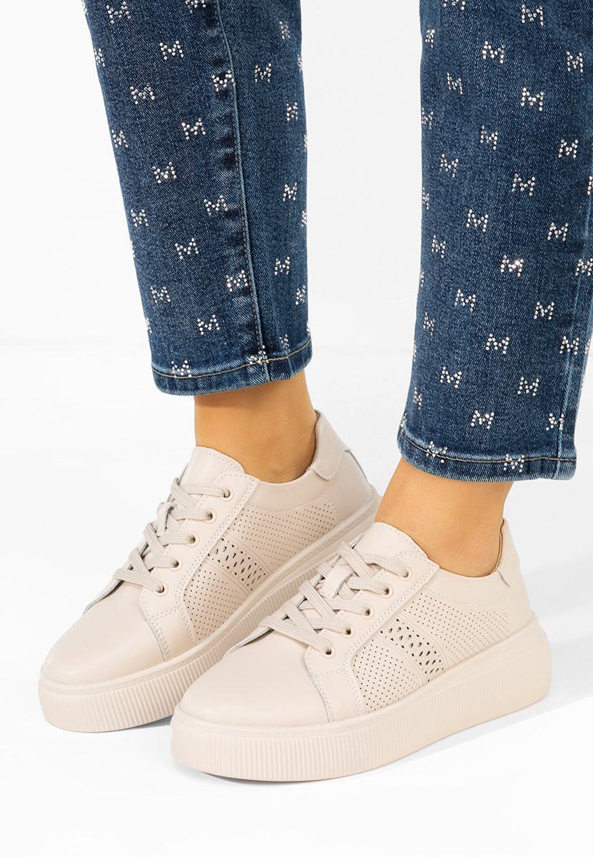 Béžové kožené dámské sneakersy Ofilia