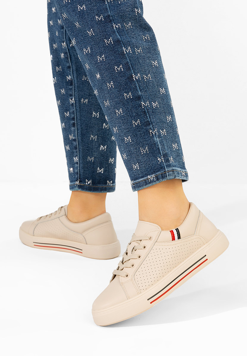 Béžové kožené dámské sneakersy Timina