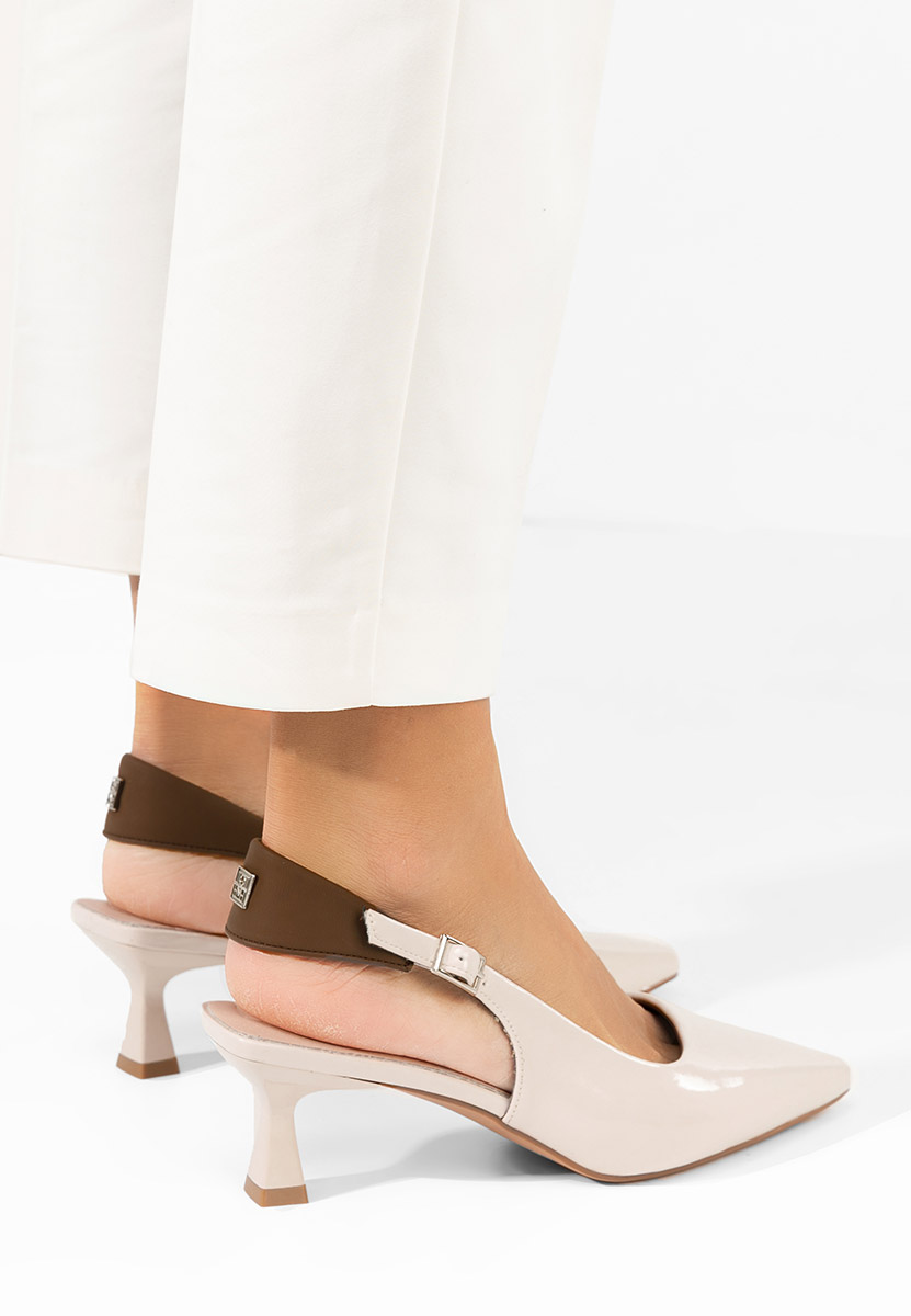 Béžové lodičky s otevřenou pätou Liviana