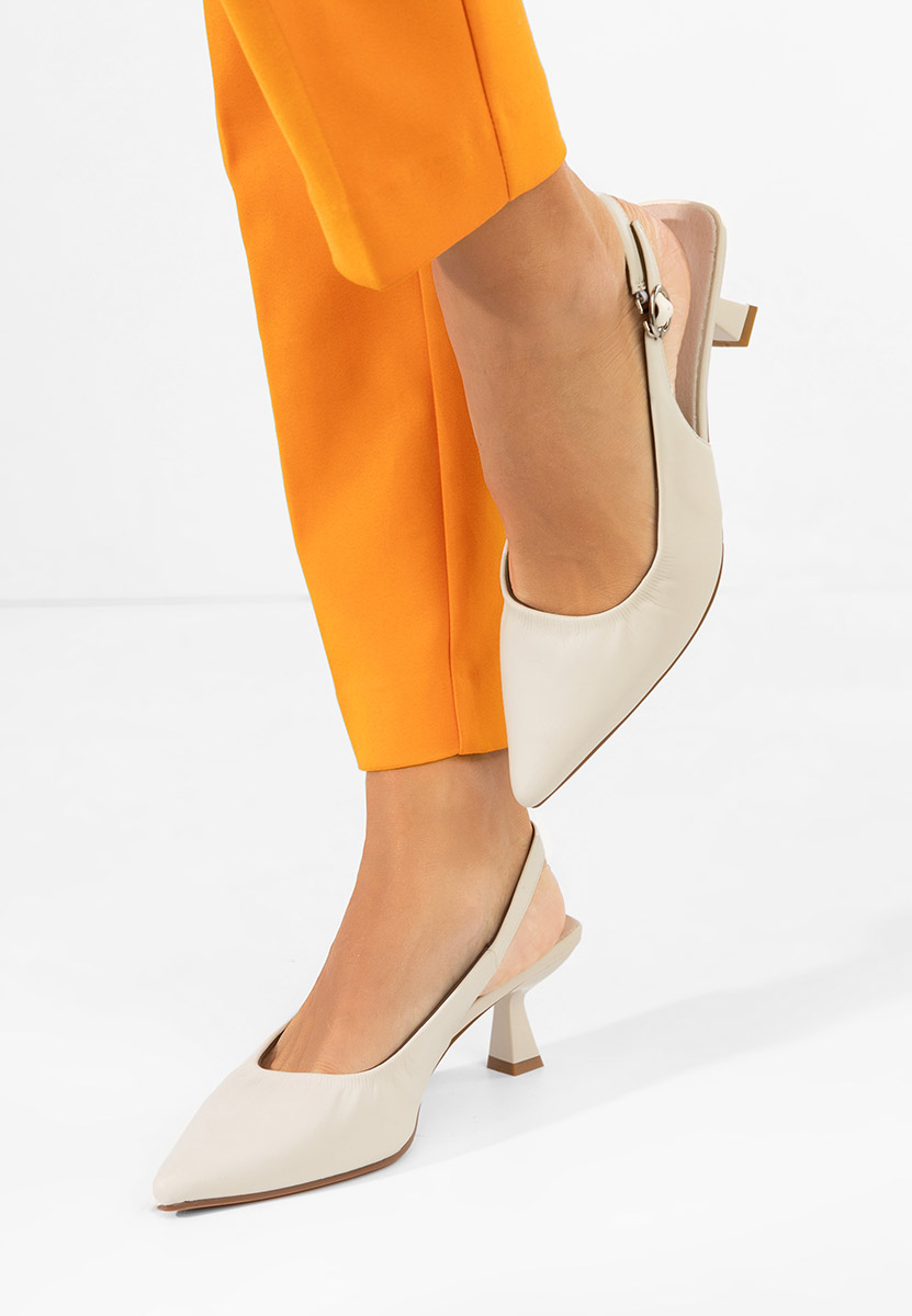 Béžové lodičky s otevřenou pätou Semina