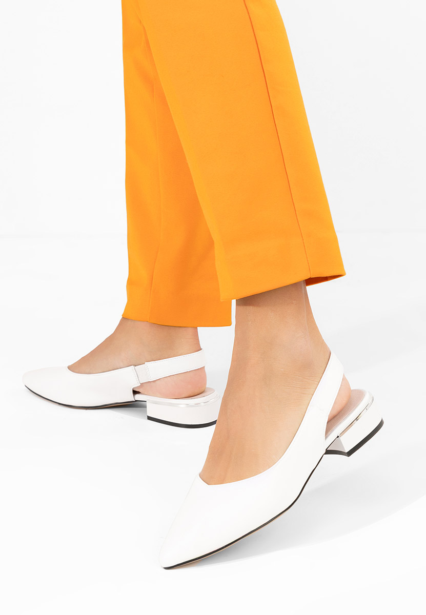 Bílé lodičky s otevřenou pätou Melizia