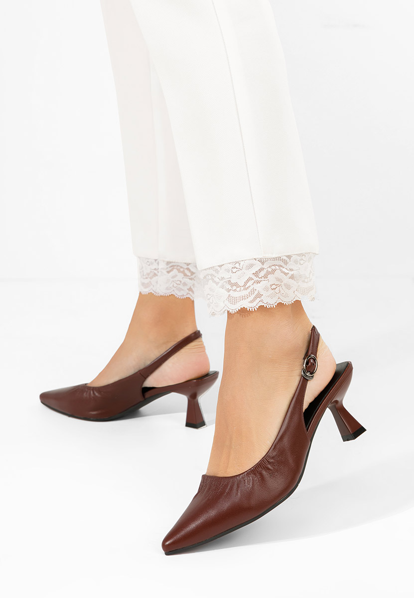 Bordové lodičky s otevřenou pätou Semina