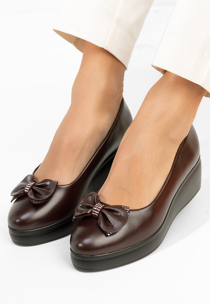 Bordové lodičky na platformě Liliane