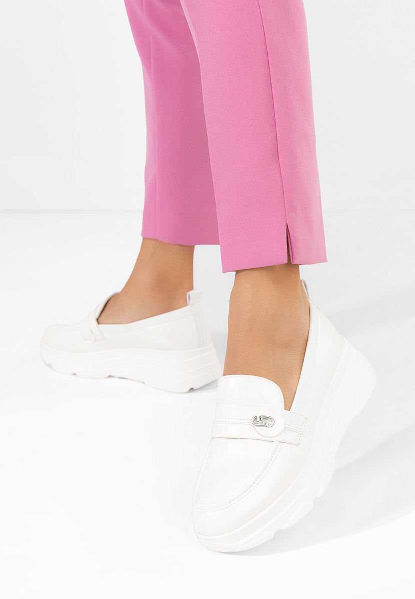 Bílé mokasíny na klínku Anhelica