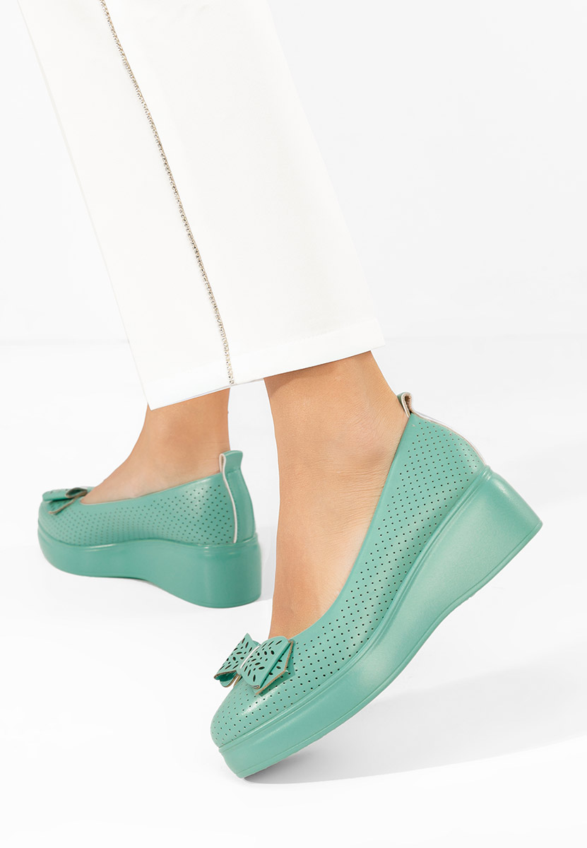 Zelené lodičky na platformě Danetia