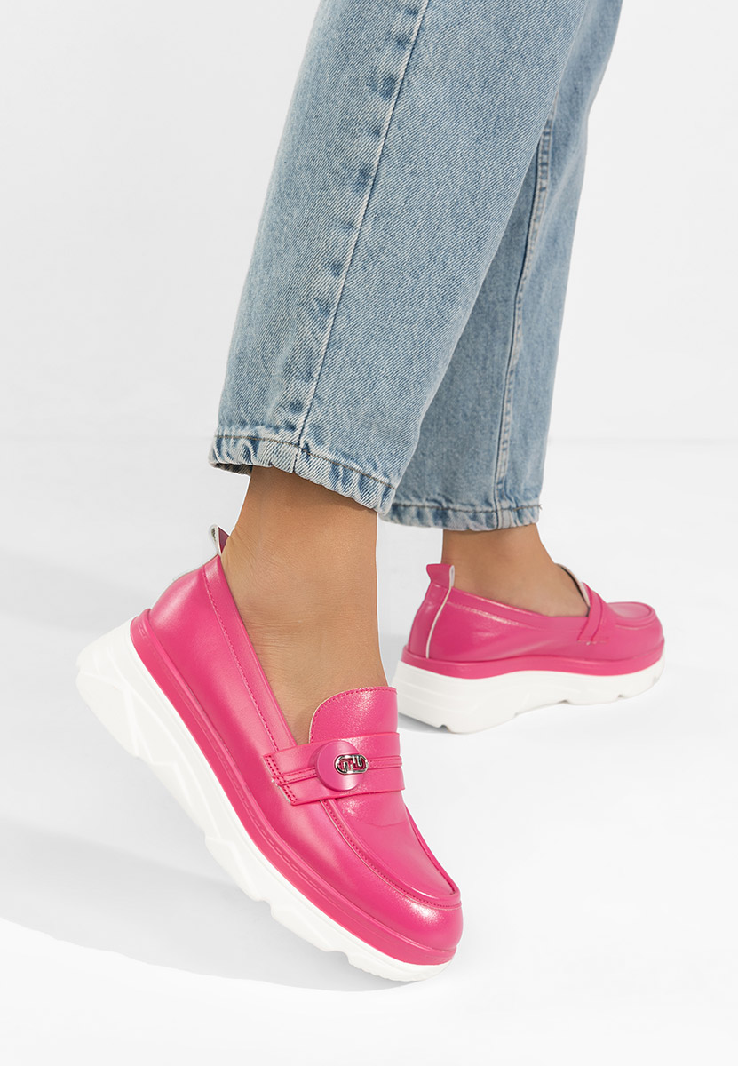 Fuchsiové mokasíny na klínku Anhelica