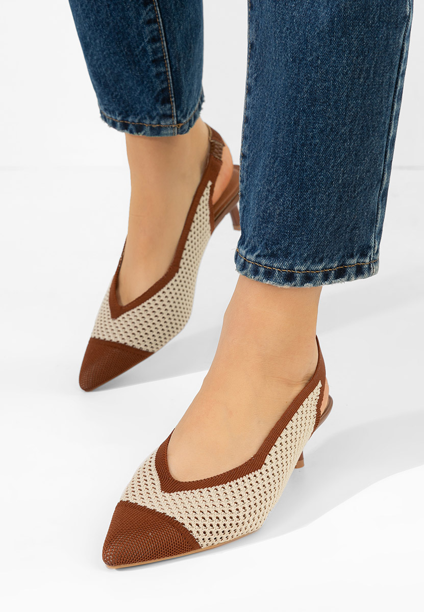 Hnedé lodičky s otevřenou pätou Jimenia