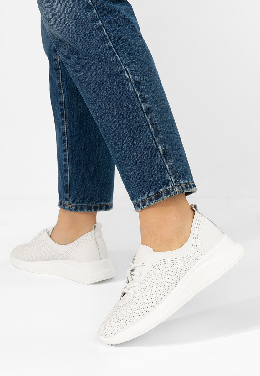 Bílé kožené polobotky Lafora