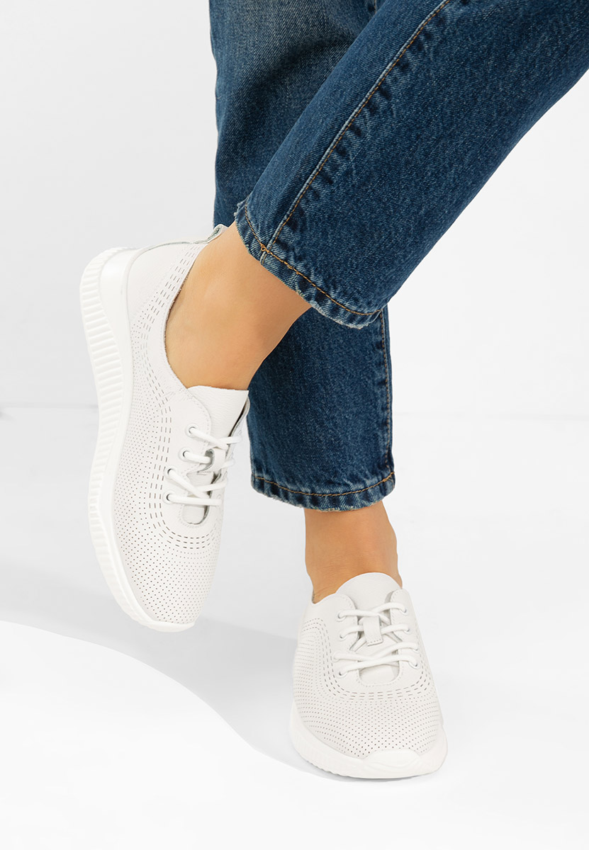 Bílé kožené polobotky Lafora