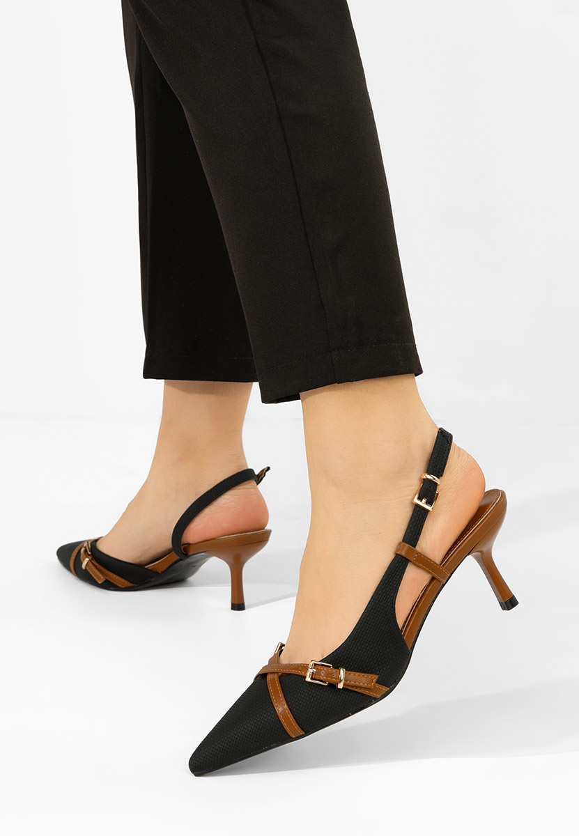 Černé lodičky s otevřenou pätou Ofeliana