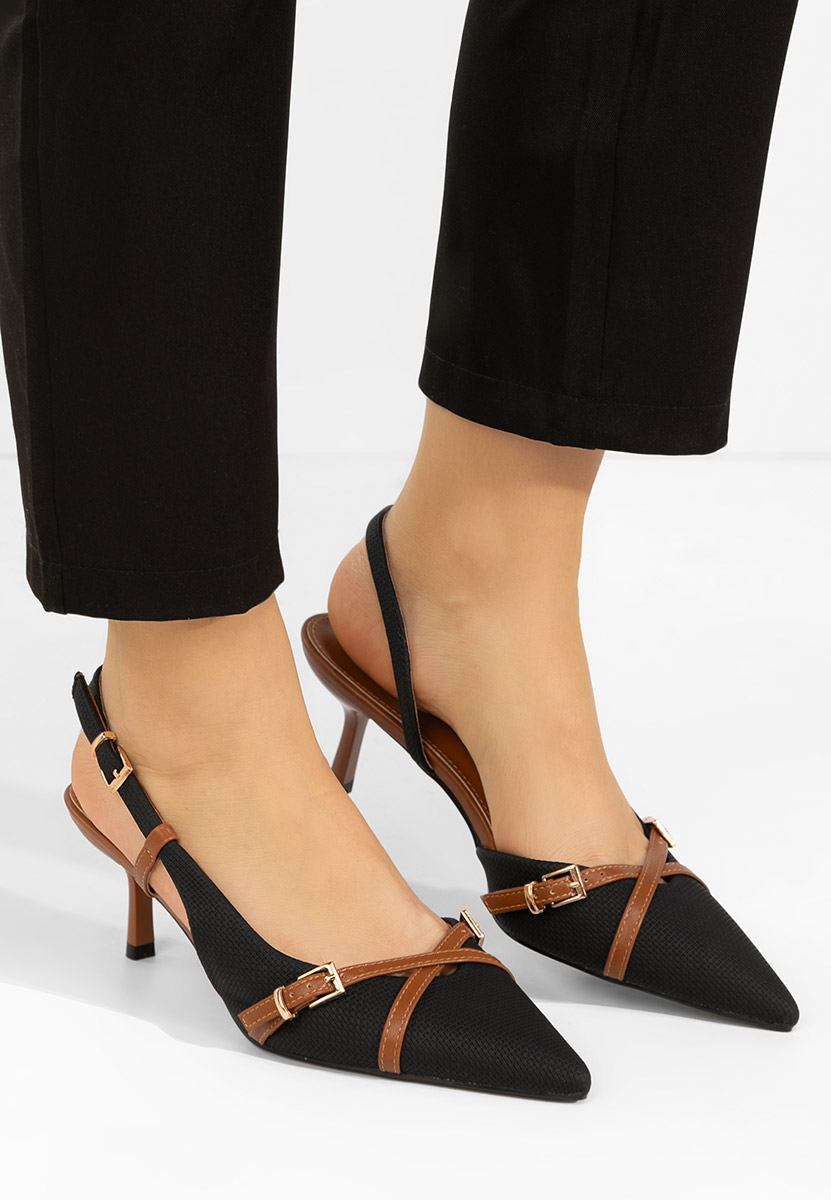 Černé lodičky s otevřenou pätou Ofeliana