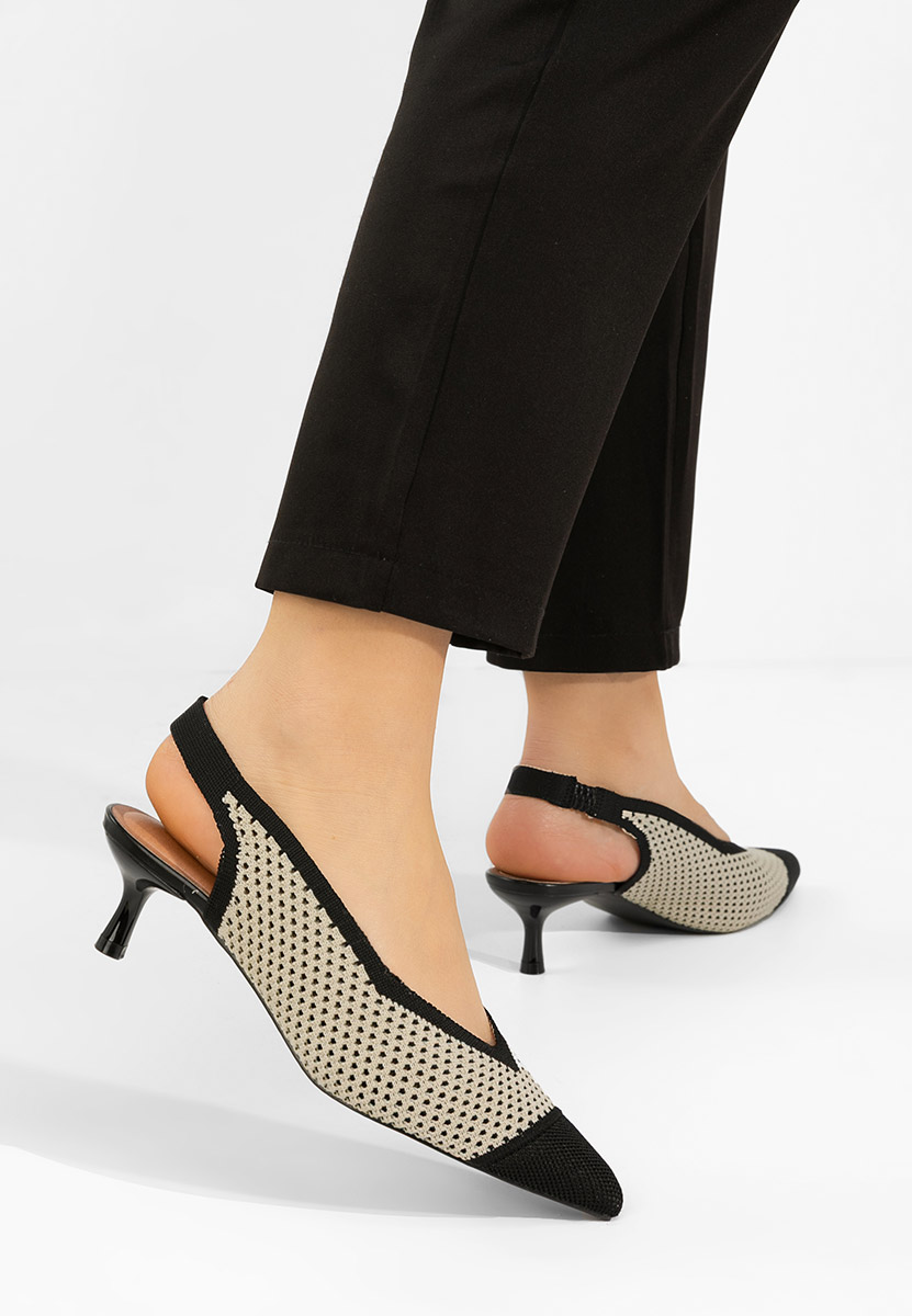 Černé lodičky s otevřenou pätou Jimenia