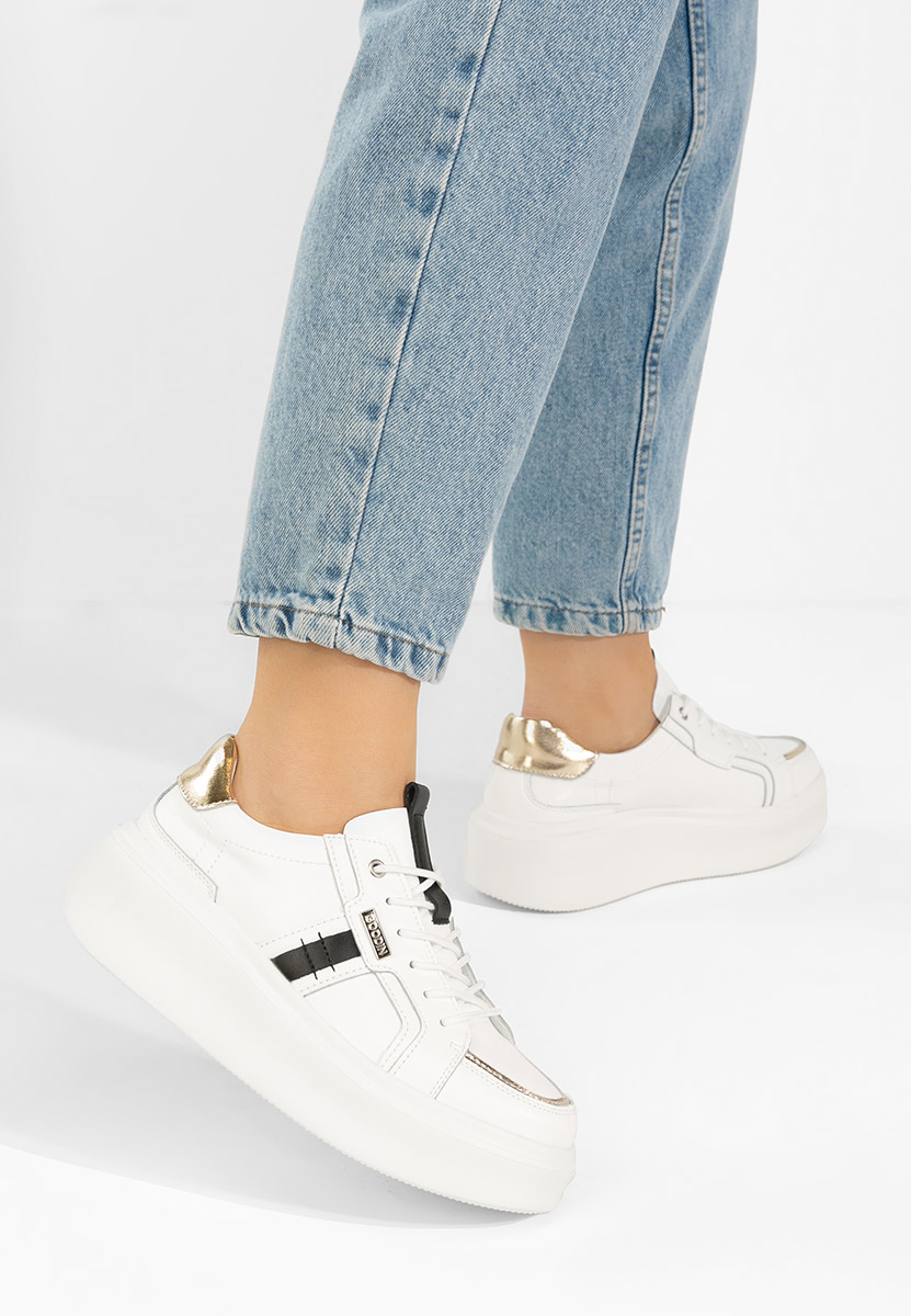 Bílé kožené dámské sneakersy Angeliana