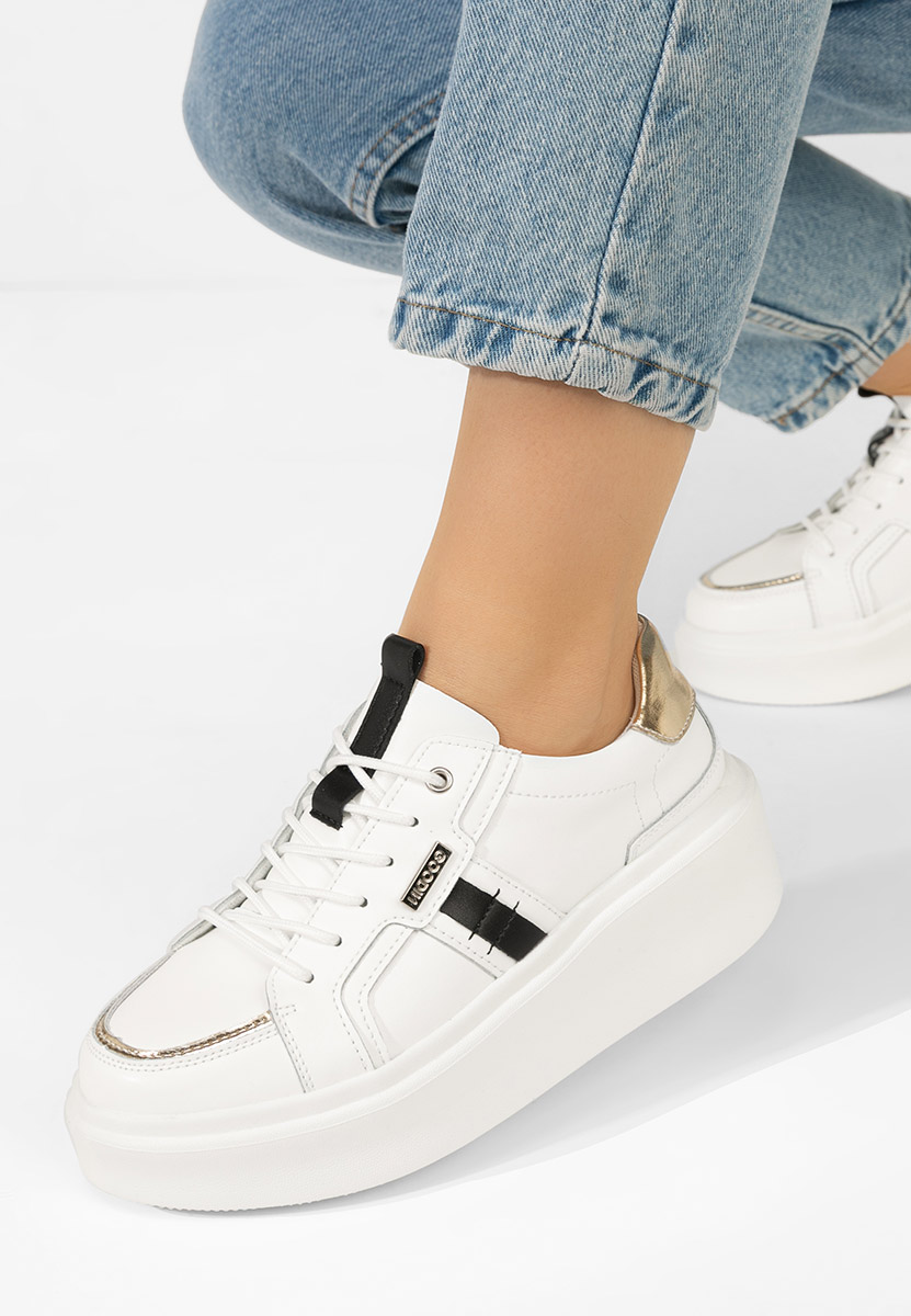 Bílé kožené dámské sneakersy Angeliana