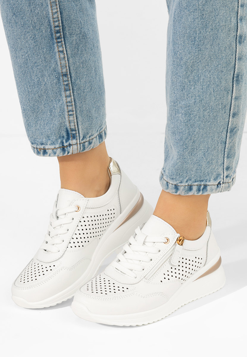 Bílé kožené dámské sneakersy Abrienda