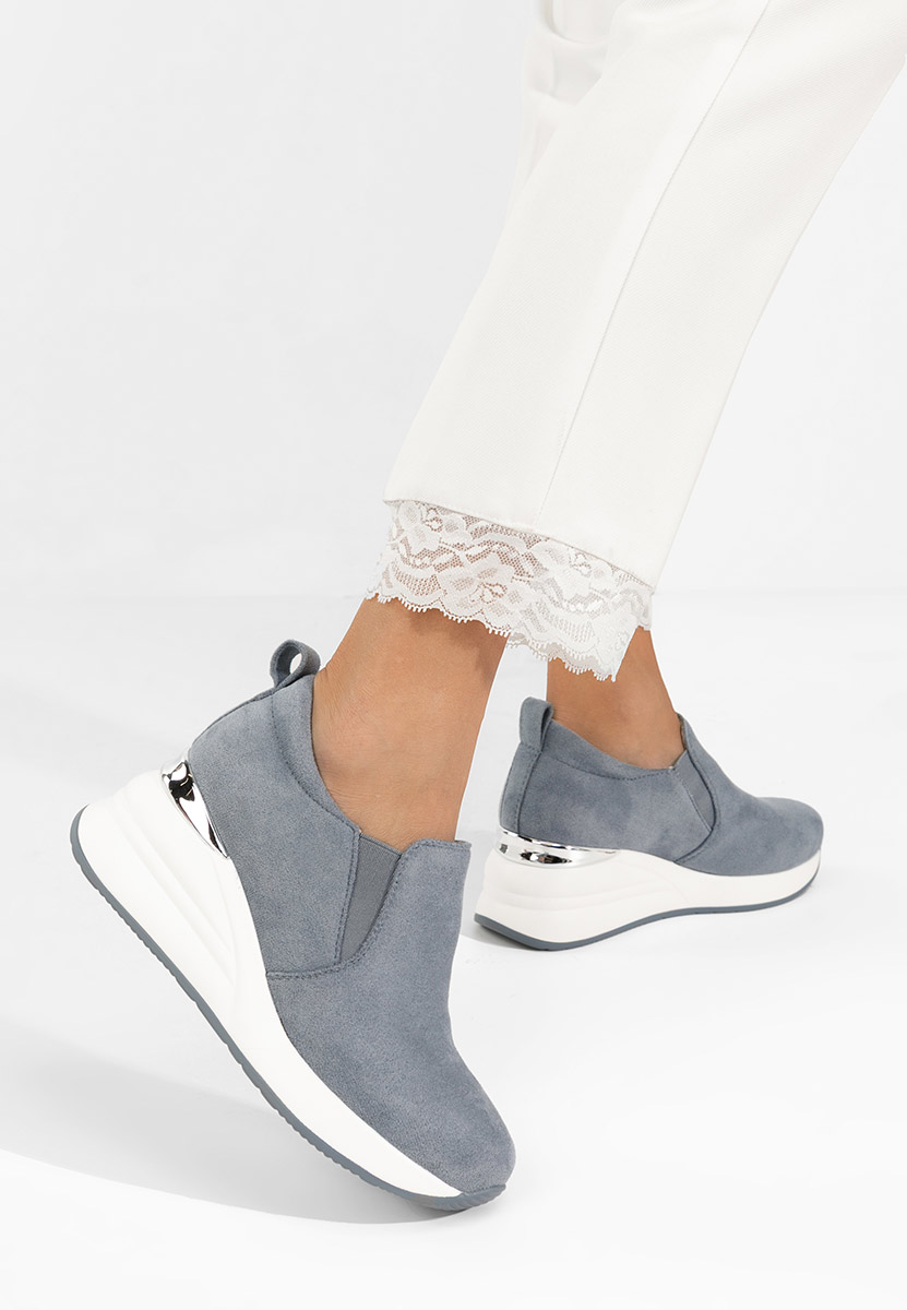 Modré dámské polobotky na platformě Leanne