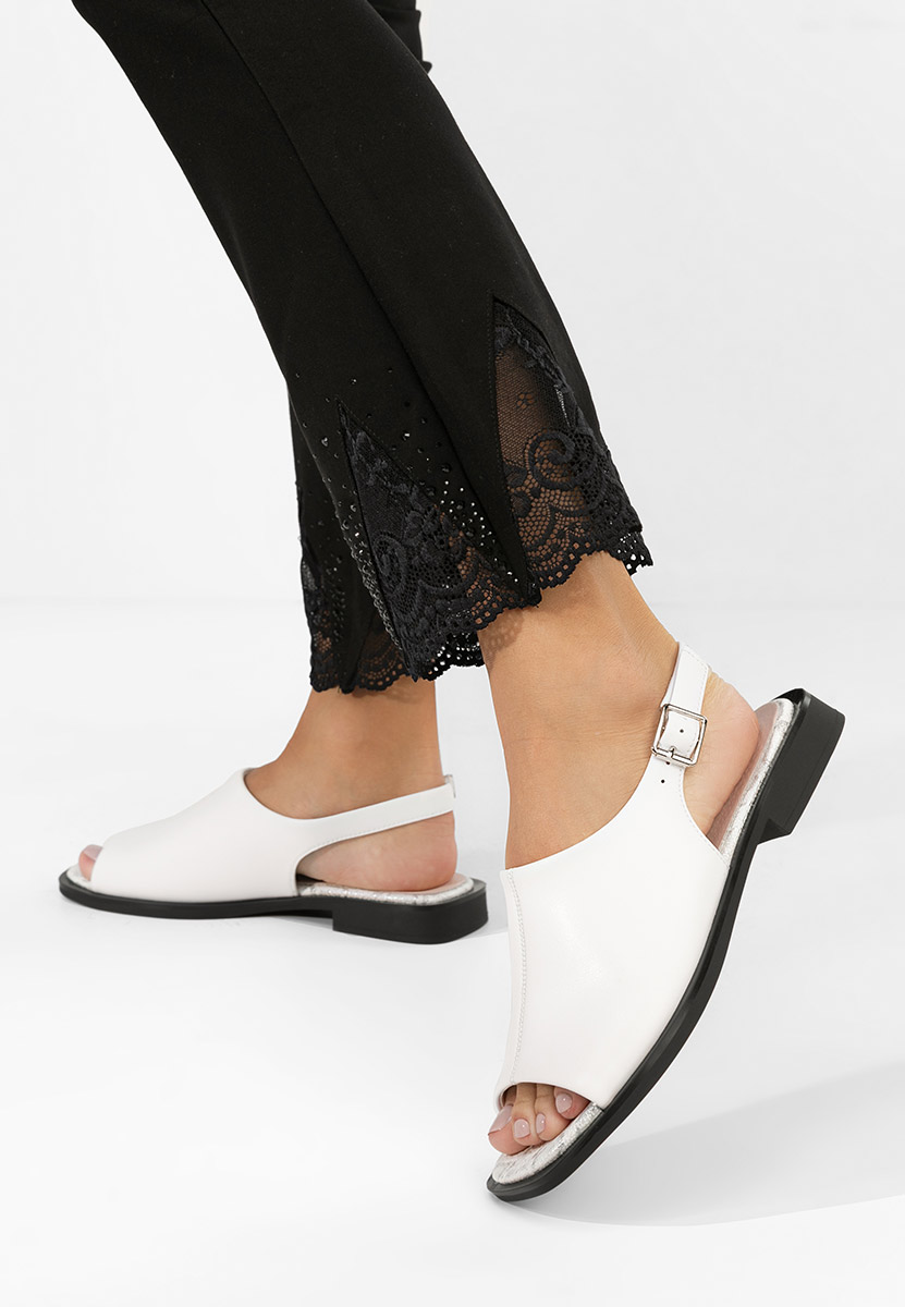 Bílé kožené sandály Saryna