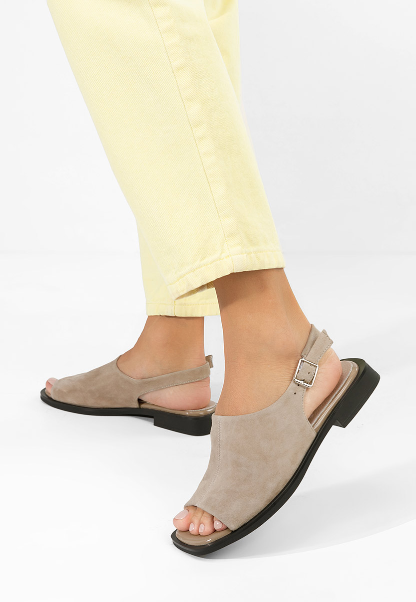 Béžové kožené sandály Saryna